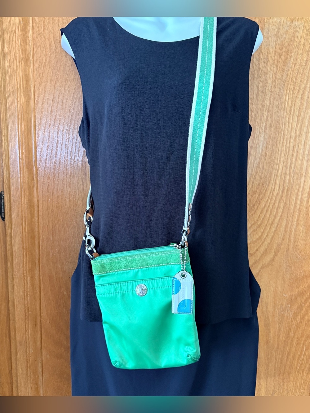 Coach nylon green crossbody bag